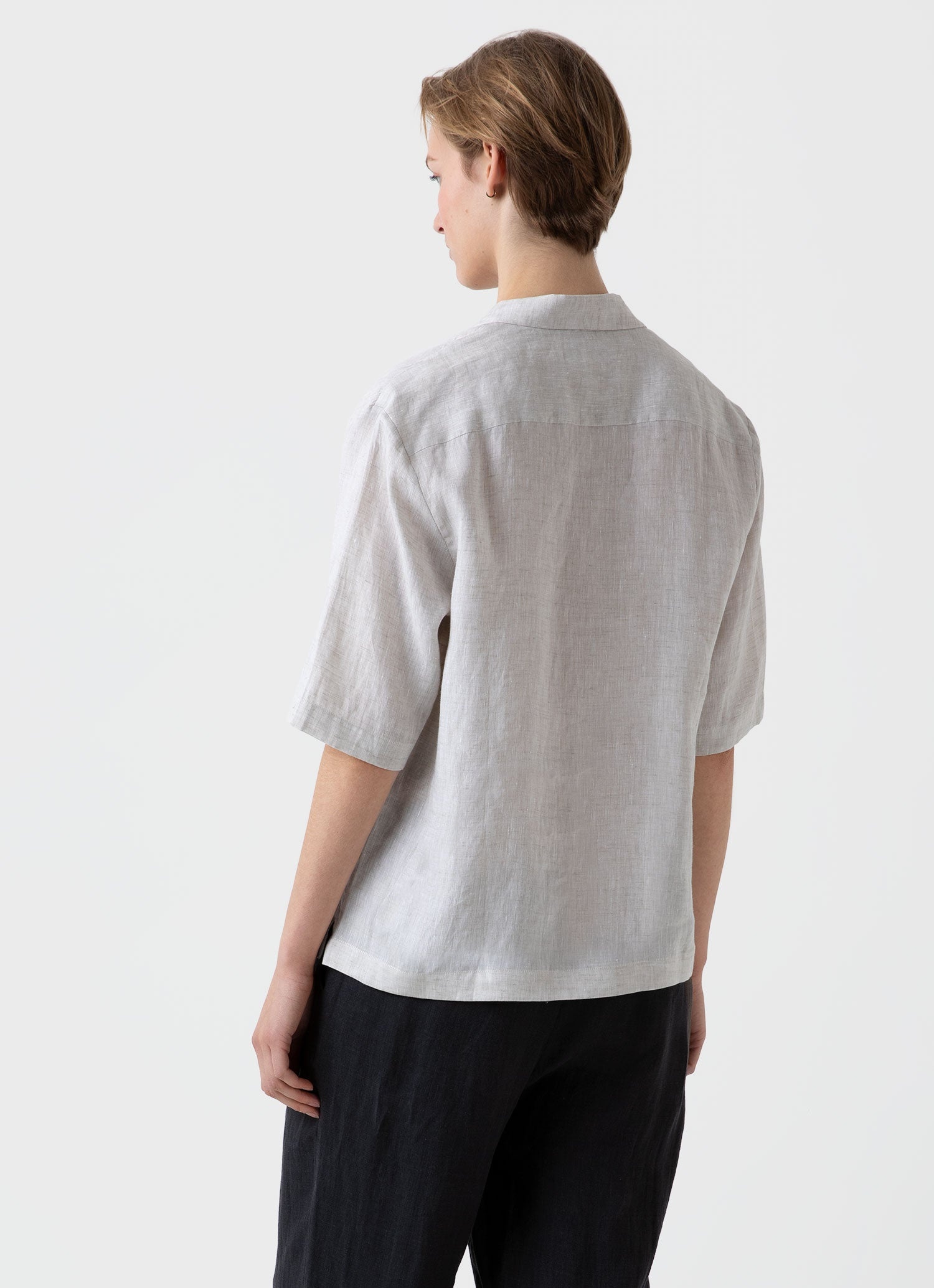 Short Sleeve Linen Shirt - 4