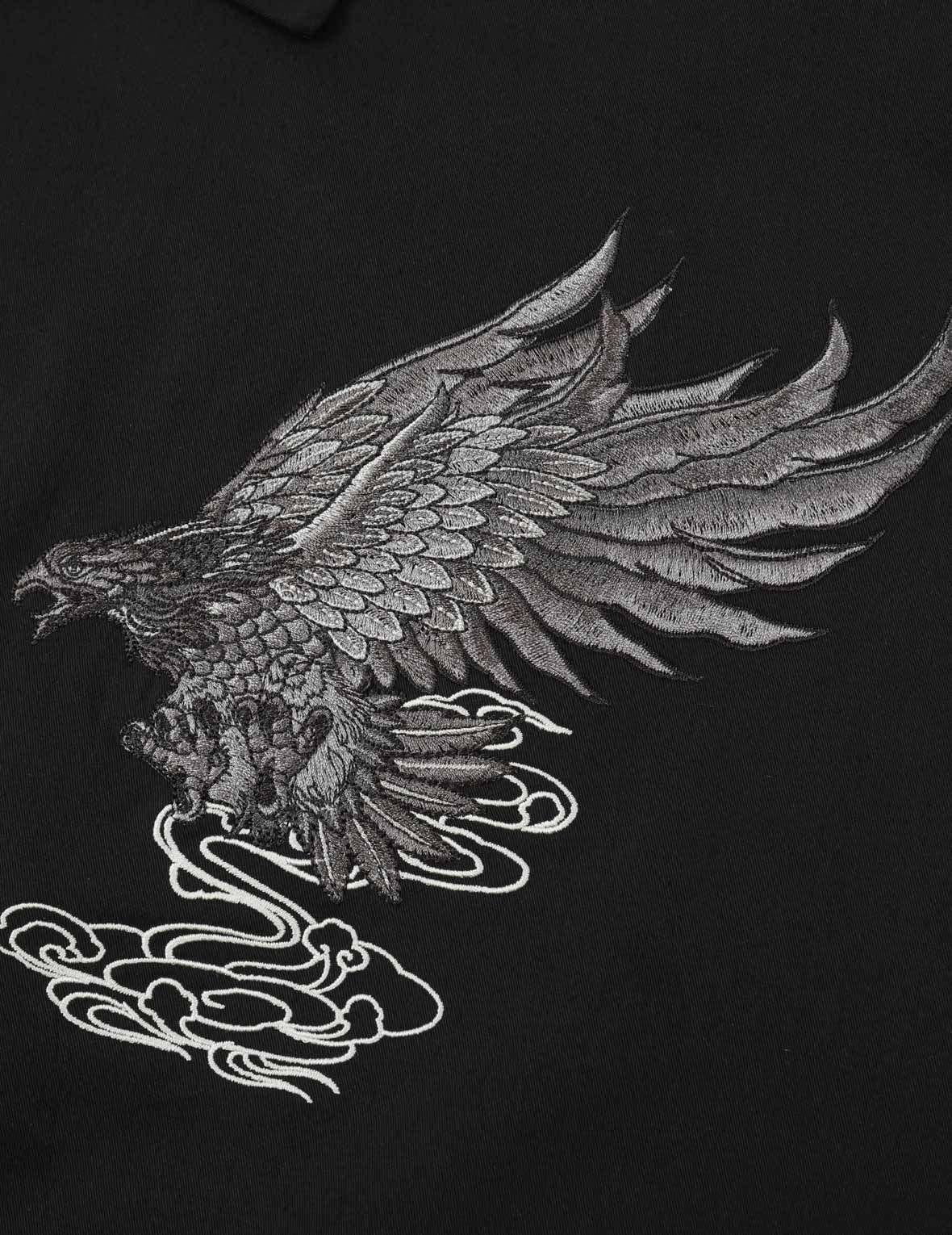 EAGLE AND LOGO EMBROIDERY SHIRT JACKET - 7