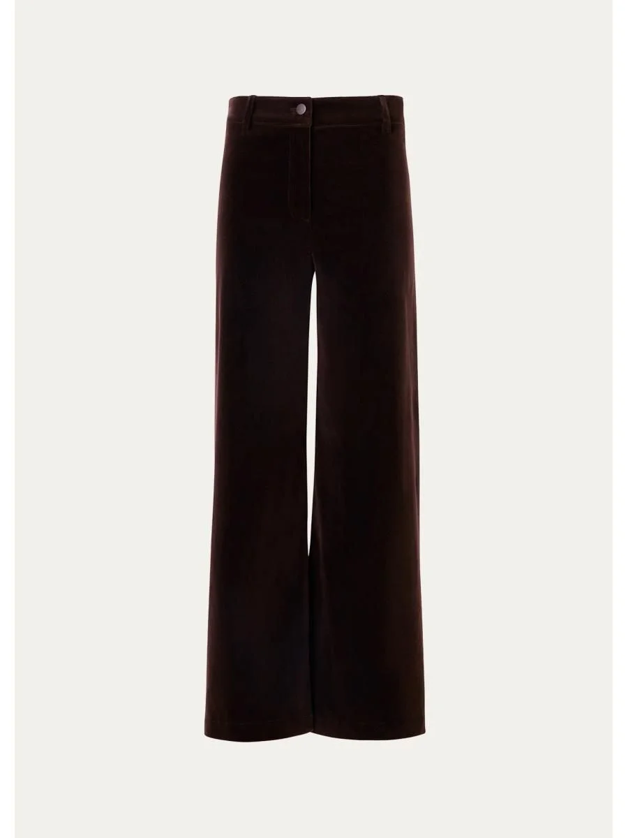 Caia Velvet Straight-Leg Crop Trousers - 1
