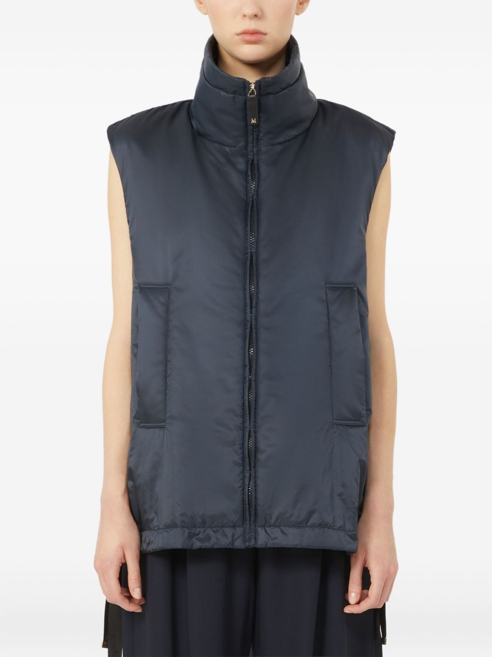 high-neck zip-front gilet - 2