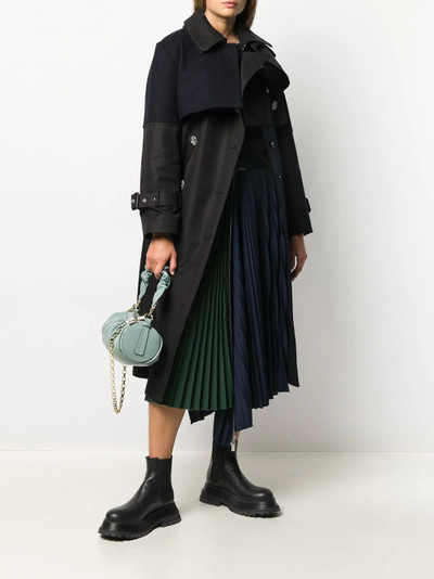 sacai pleated asymmetric-hem skirt outlook