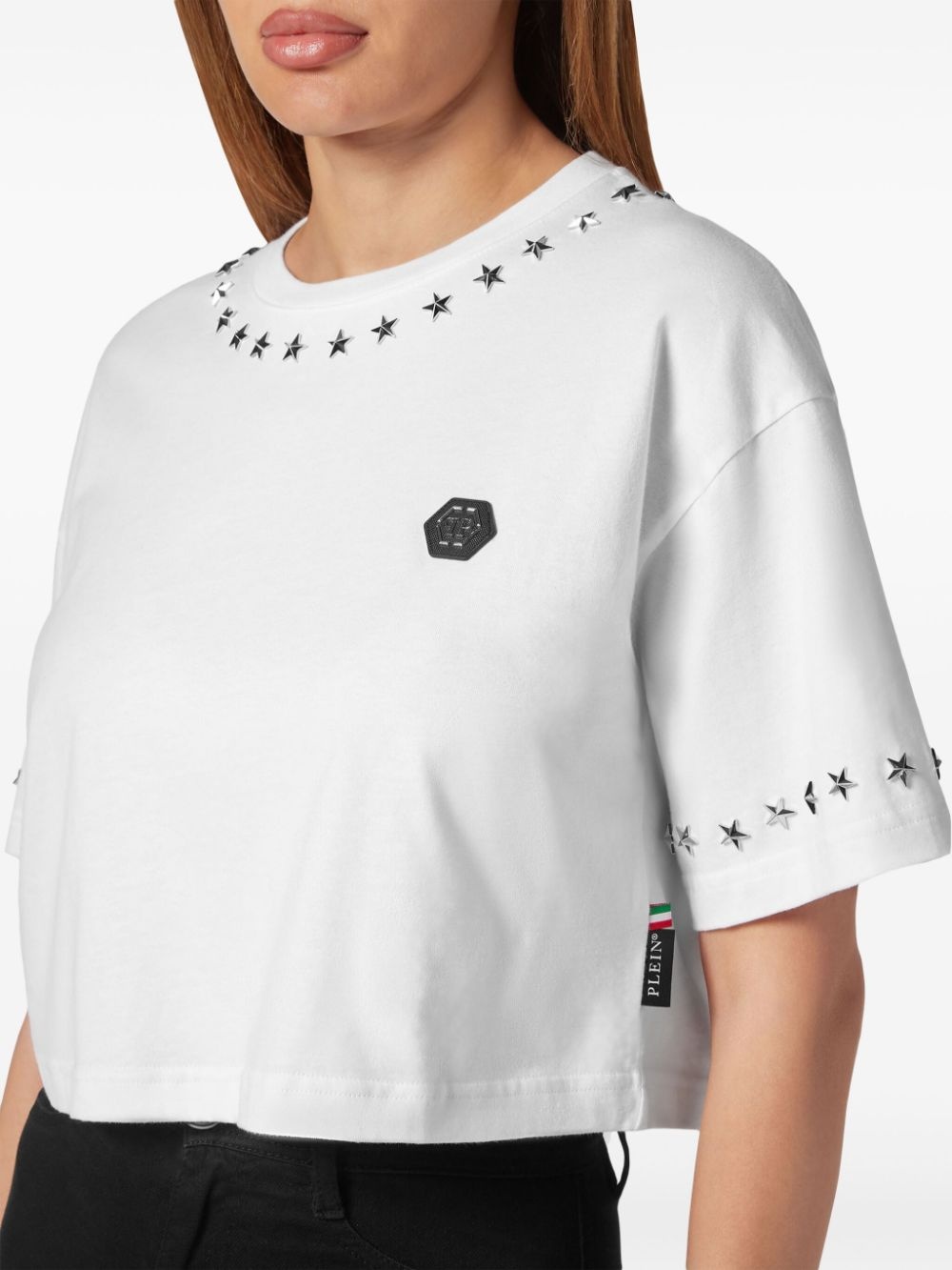 star-studded cotton cropped top - 5