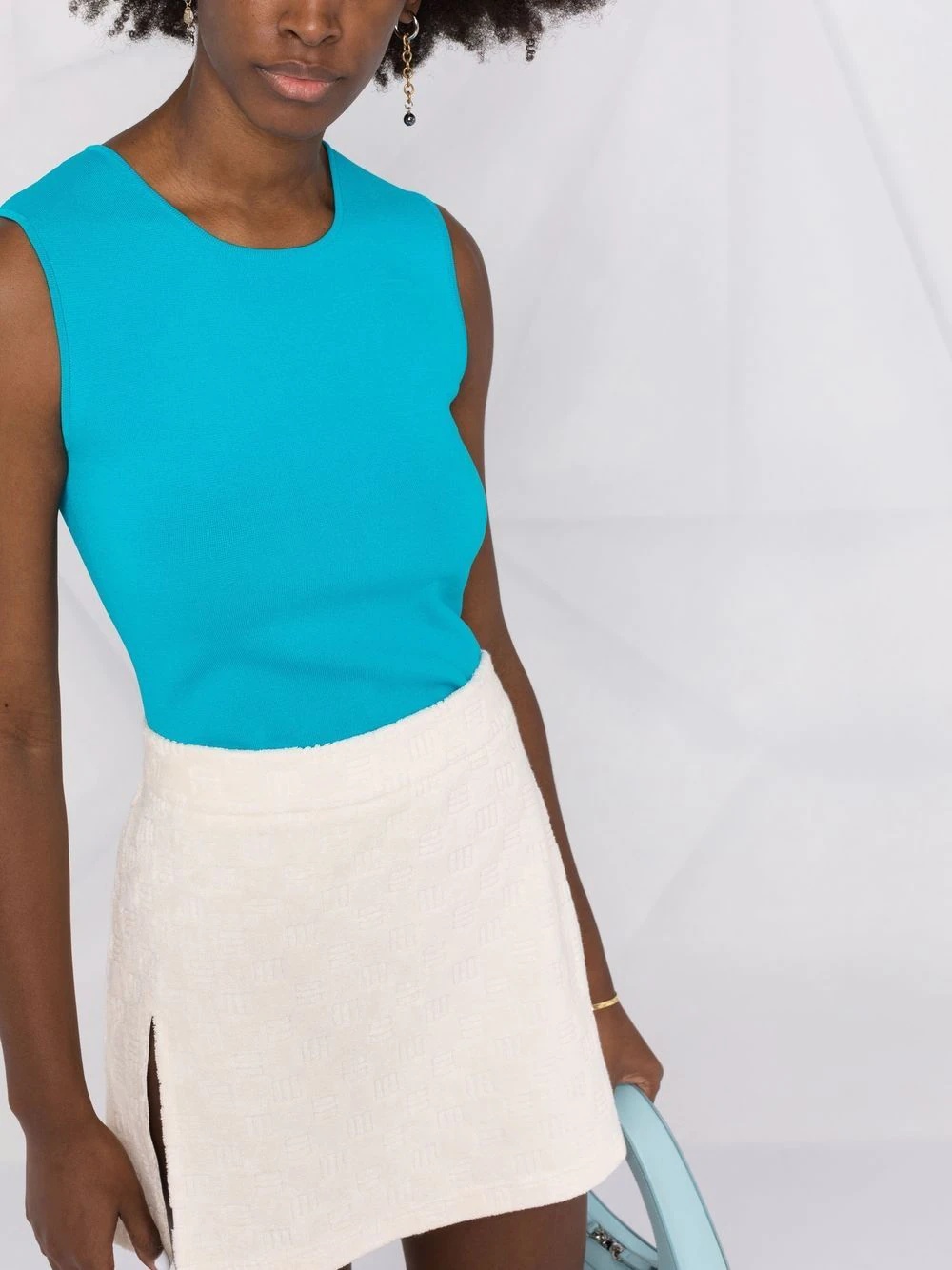 monogram-debossed mini skirt - 5