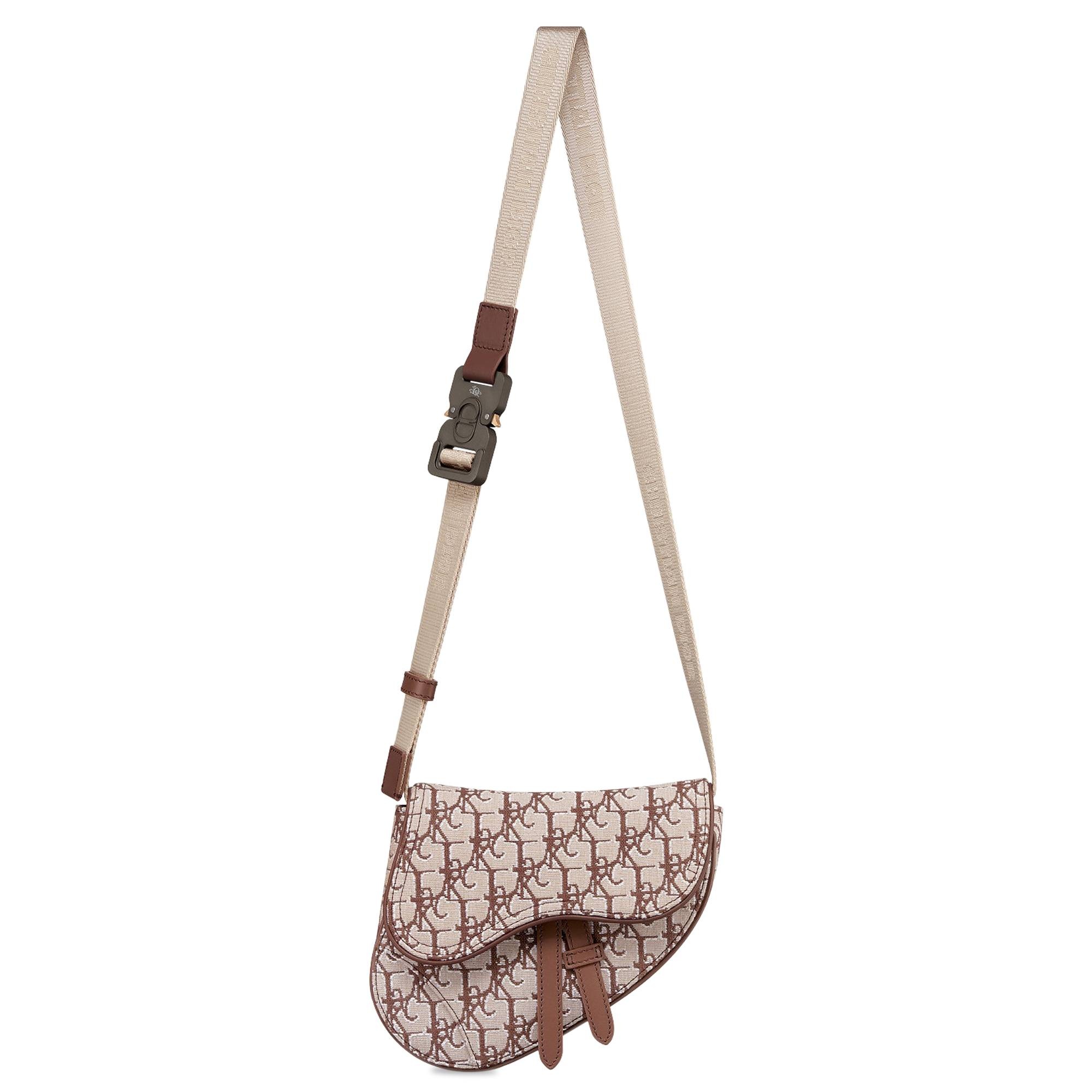 Dior x Cactus Jack Oblique Jacquard Mini Saddle Bag 'Coffee' - 3