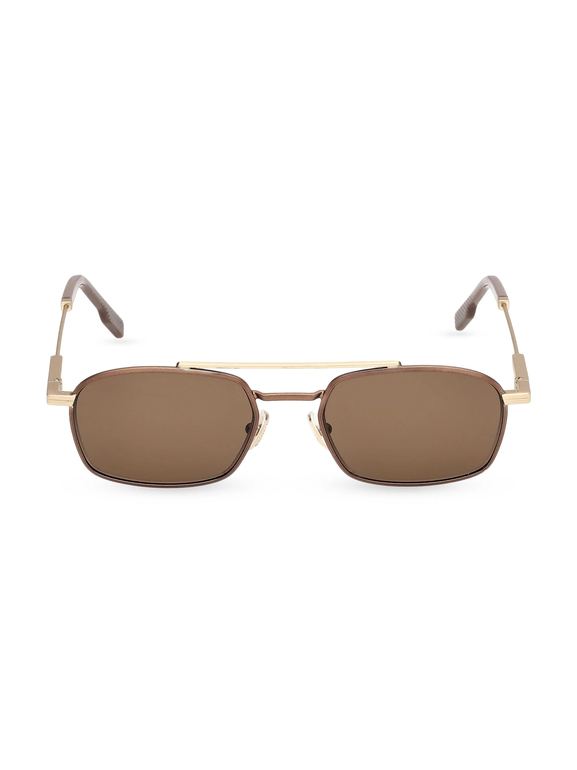Men's 54MM Aviator Sunglasses - Brown - 1