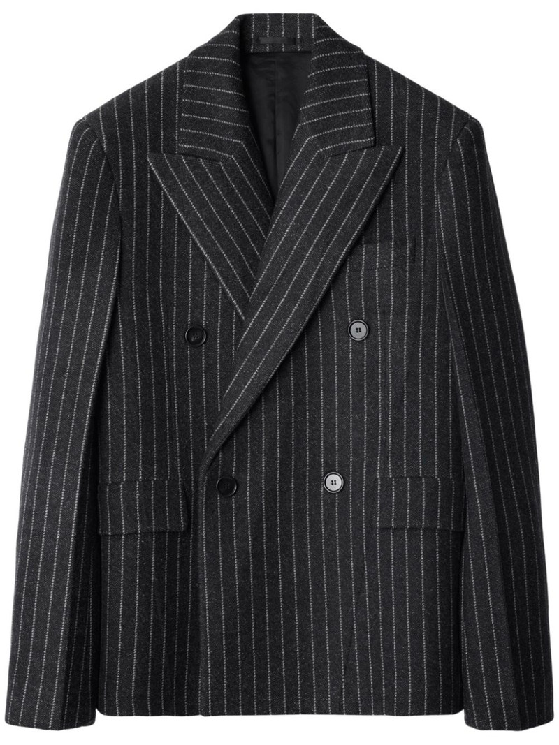 pinstripe 더블 breasted blazer 1