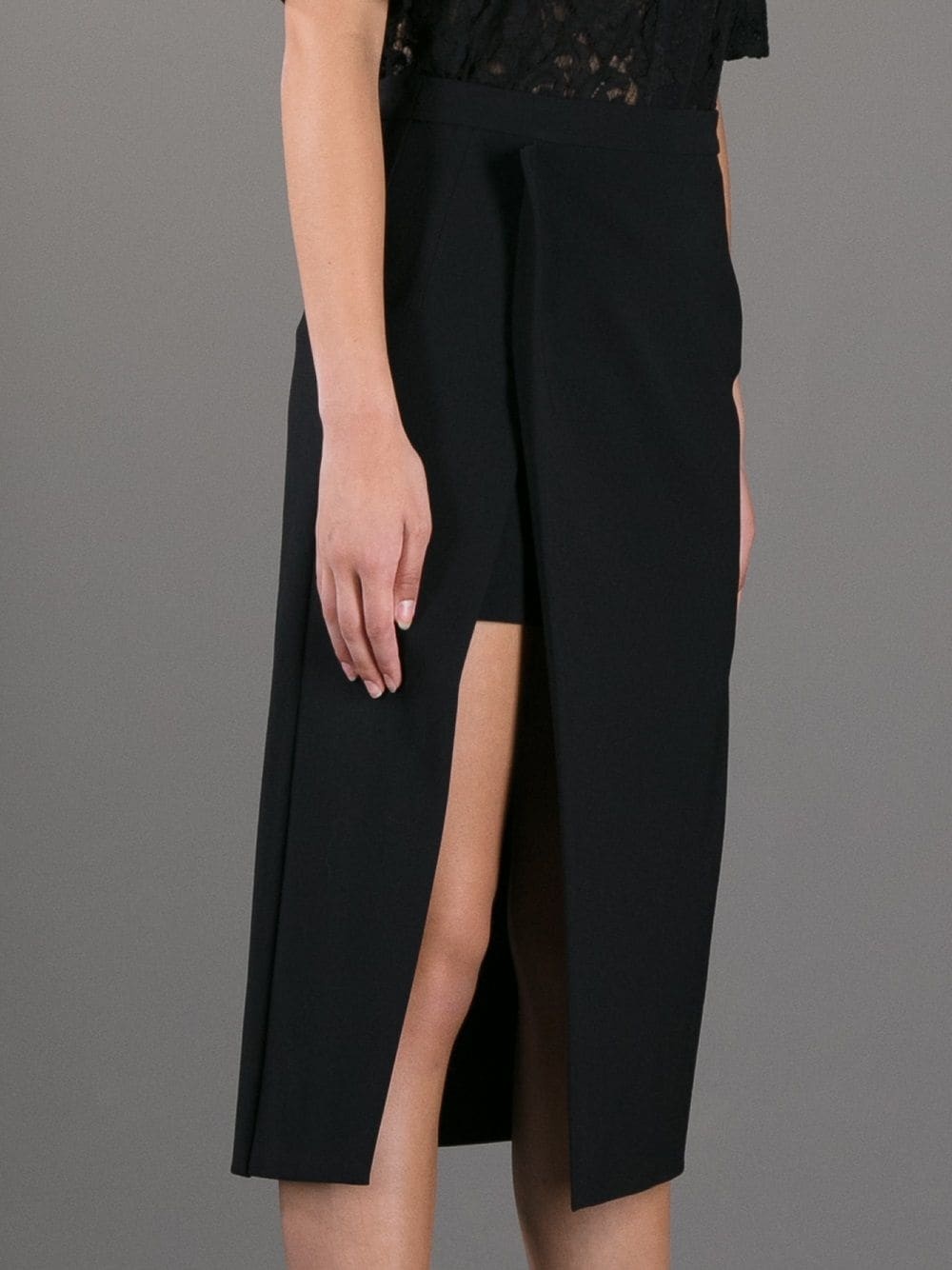 asymmetrical wrap skirt - 3