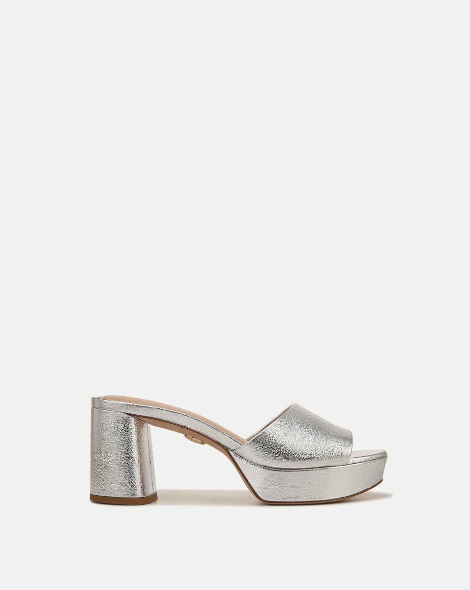 DALI METALLIC LEATHER BLOCK-HEEL SANDAL - 1