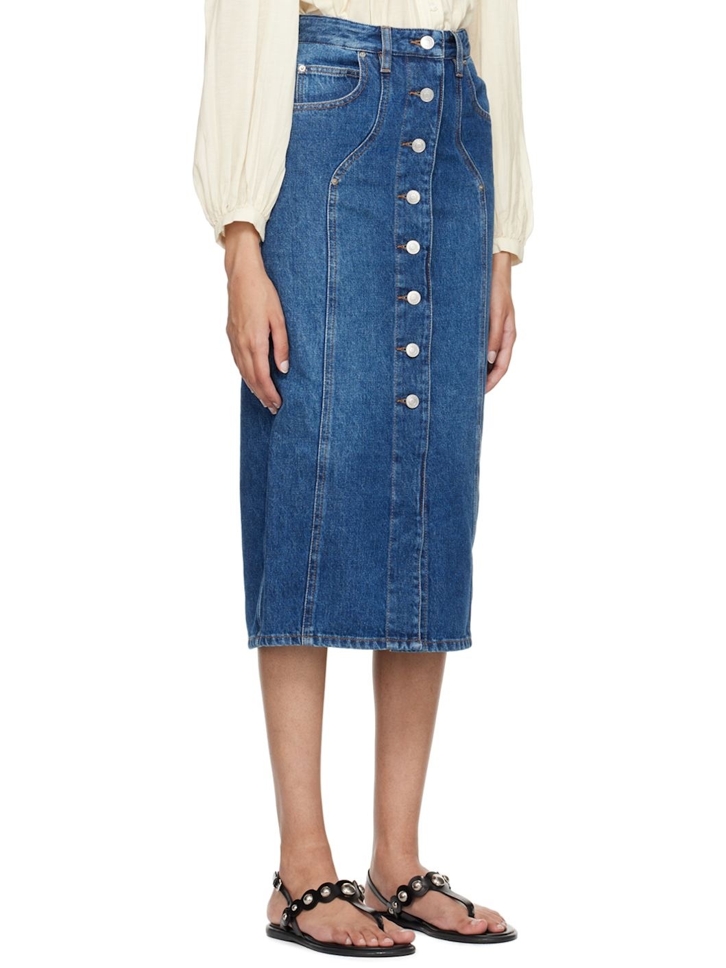 Blue Vandy Denim Midi Skirt - 2