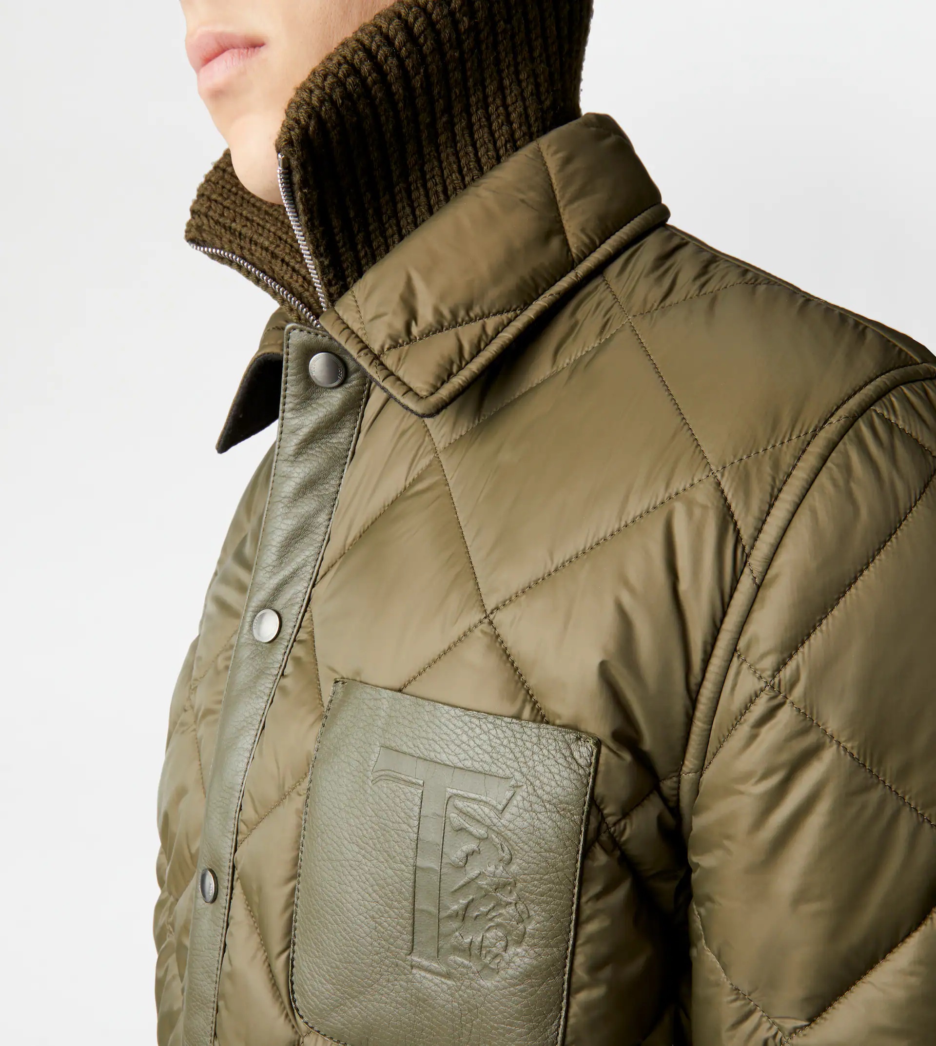 TOD'S QUILTED OVER SHIRT - GREEN - 5