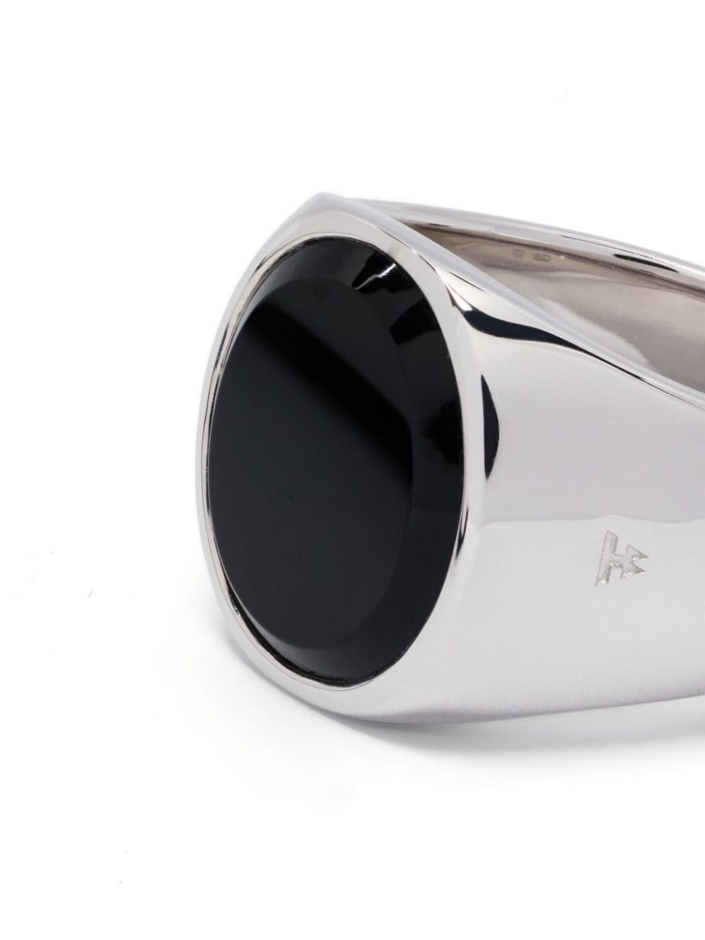 Oval onyx-stone silver ring - 3