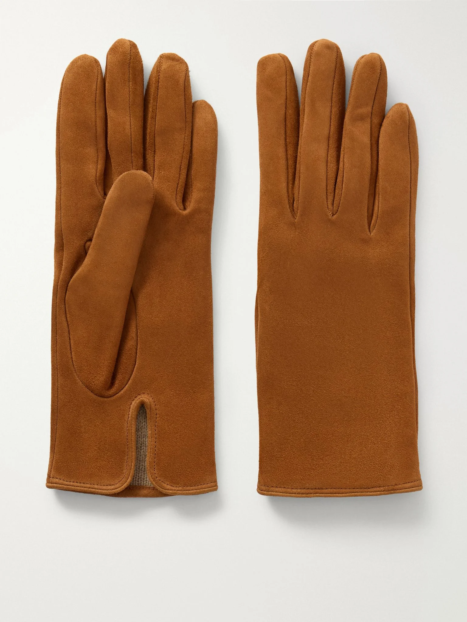 Suede gloves Tan - 1