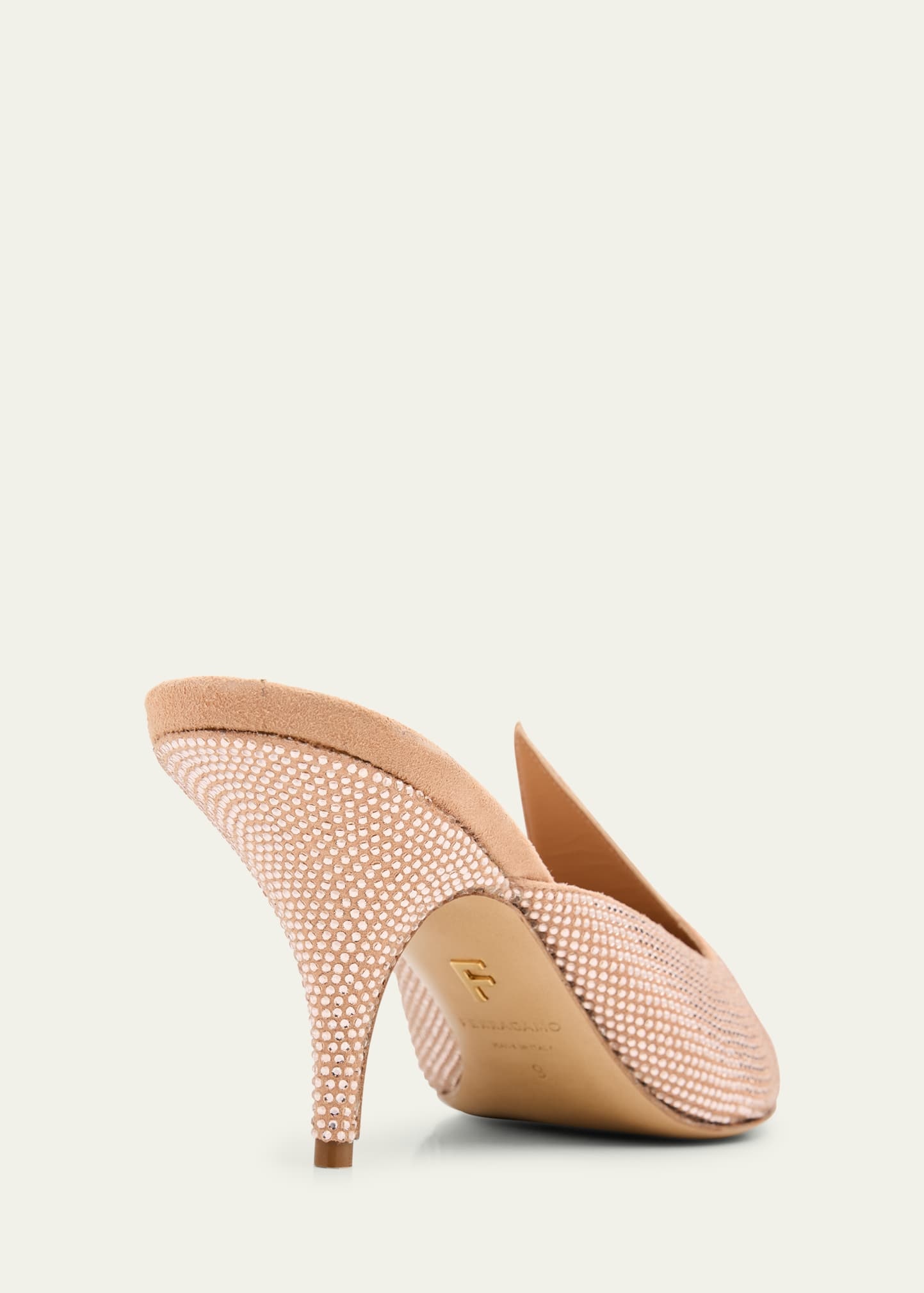 Arvil Crystal Leather Mule Pumps - 6