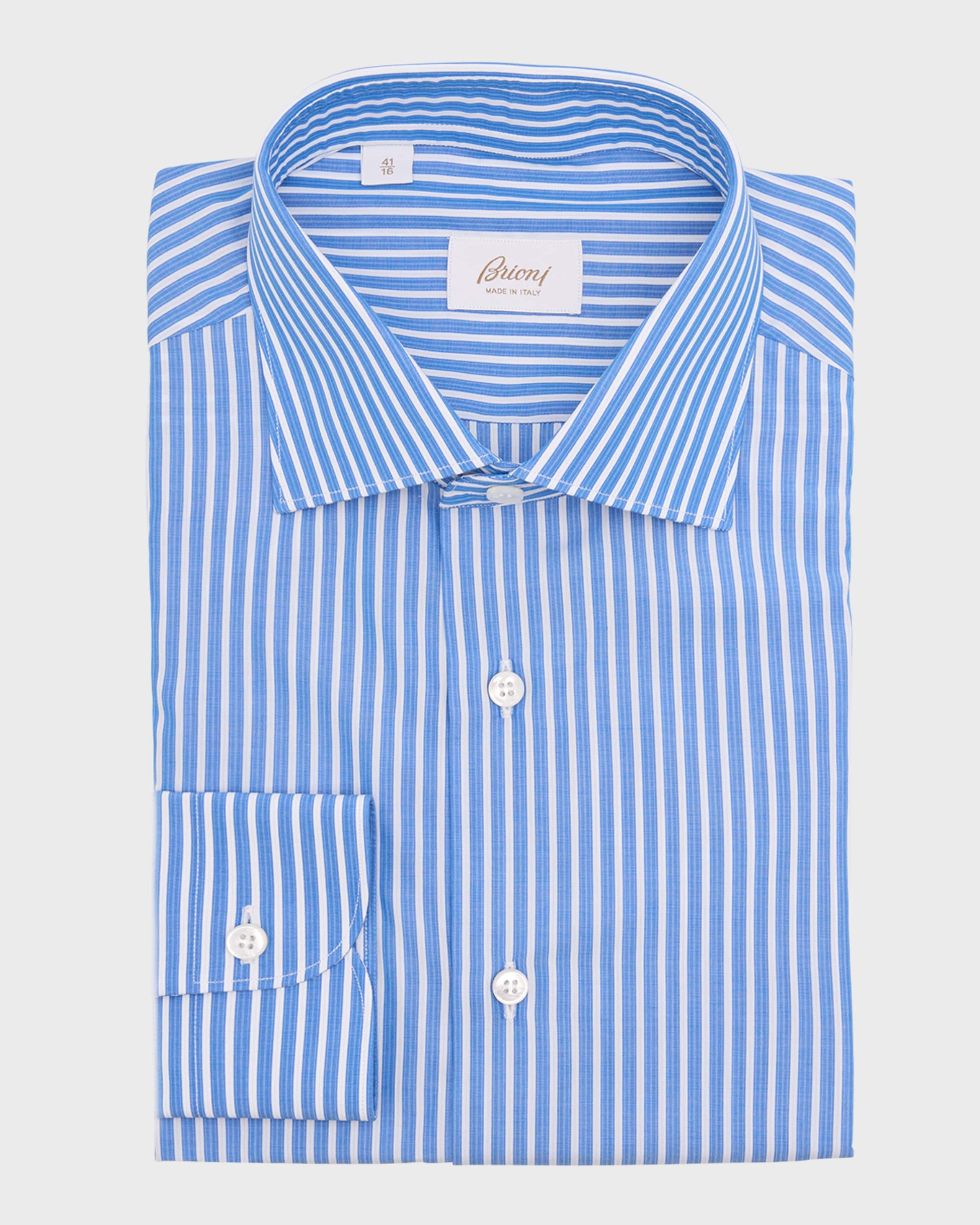 Men's Cotton Multi-Stripe Dress Shirt - 1