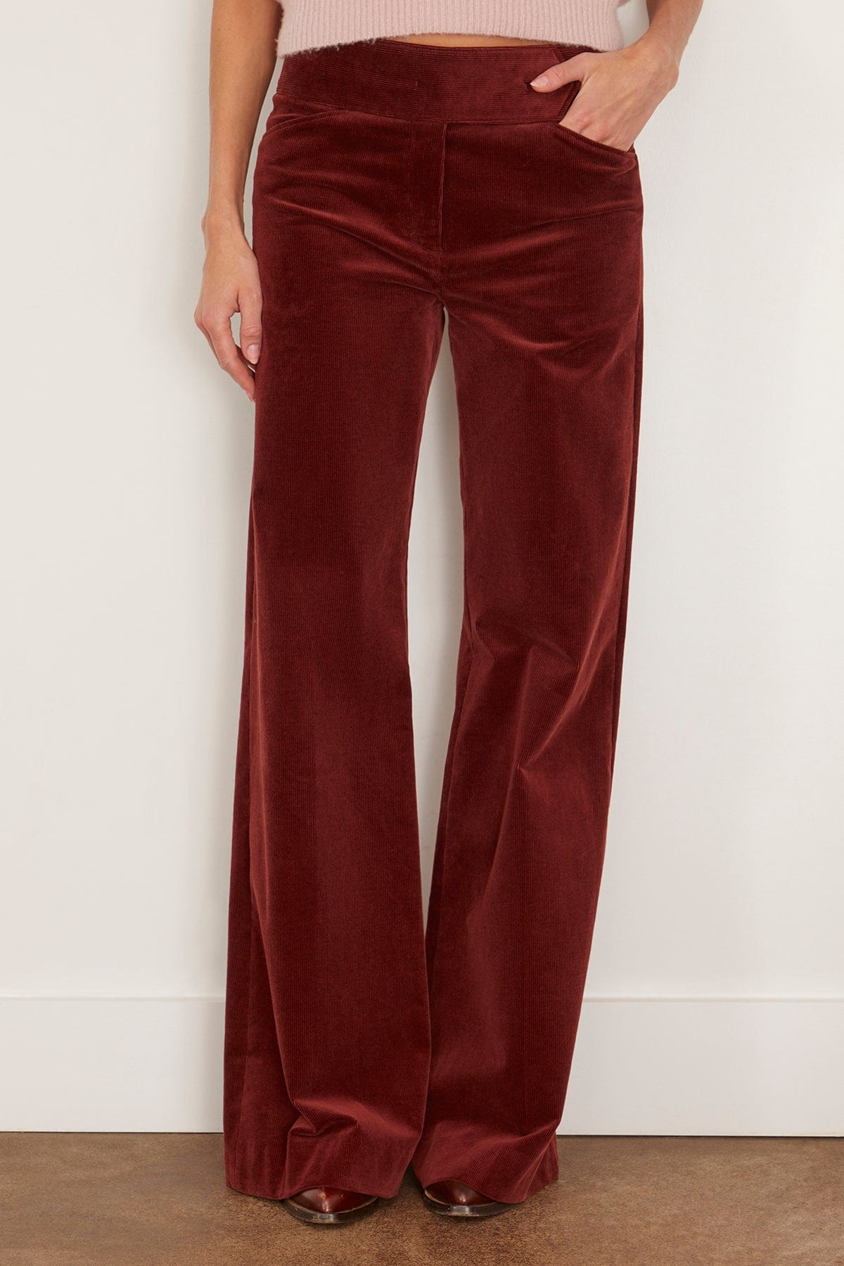 Twisted Structure Pant in Maroon - 3