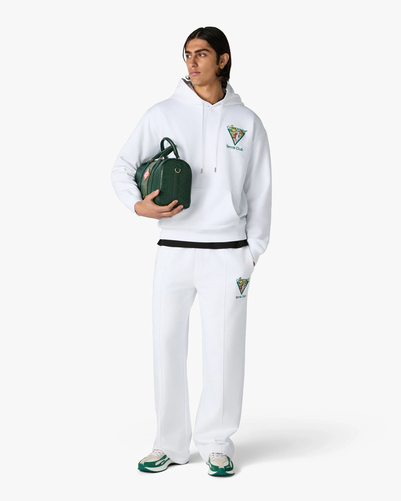 CASABLANCA White Tennis Club Icon Pyramid Abduction Embroidered Hooded Sweatshirt | Casablanca Paris outlook