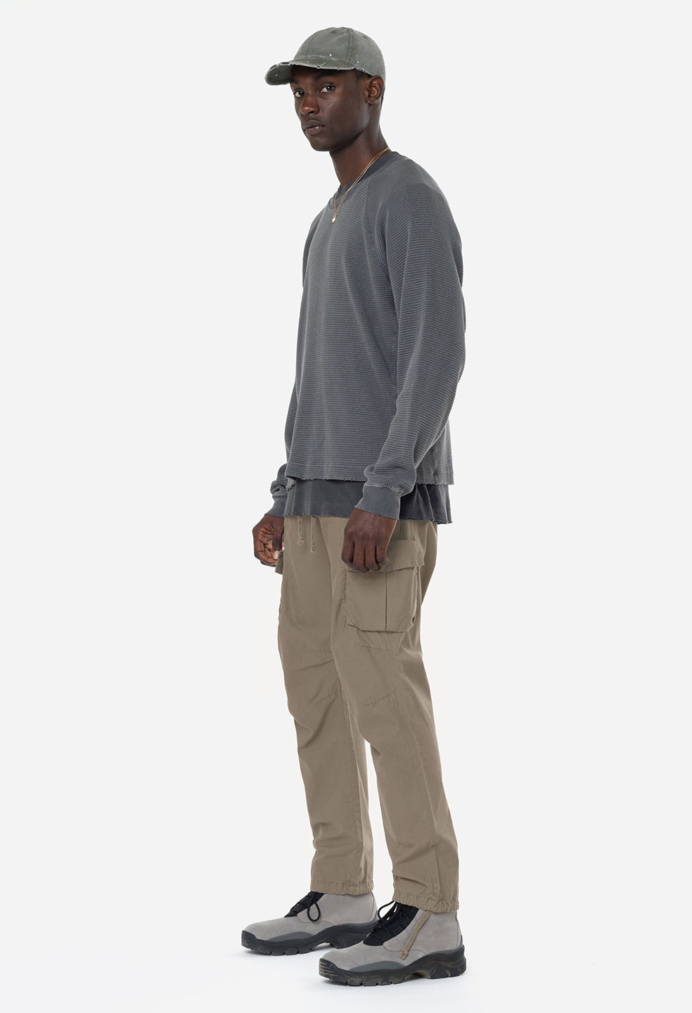 BACK SATEEN CARGO PANTS - 5