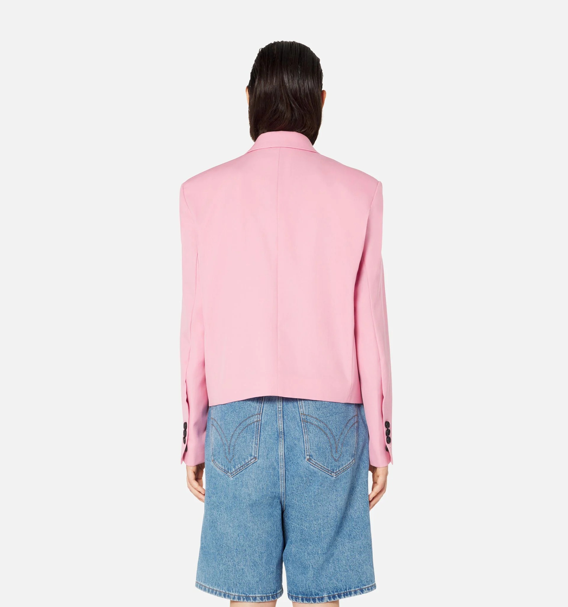 Short Jacket With Contrasted Lapel Collar - 7