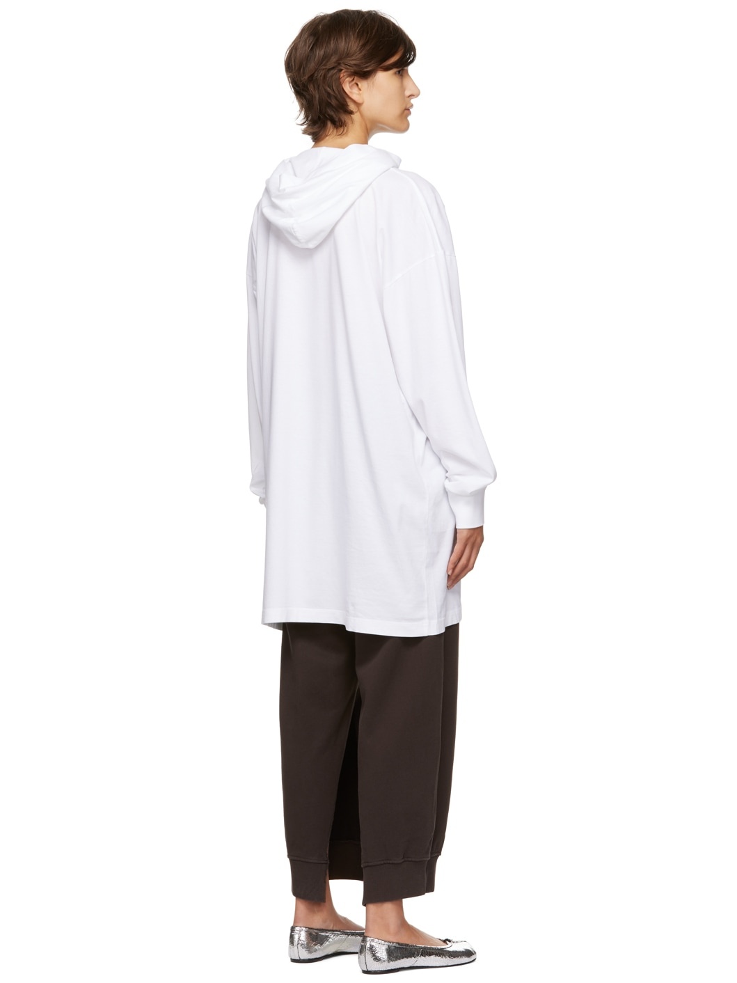 ★MM6 Maison Margiela★ Cotton Hooded Dress White S62CT0224S White Oversized Hooded Minidress by MM6 Maison Margiela on Sale