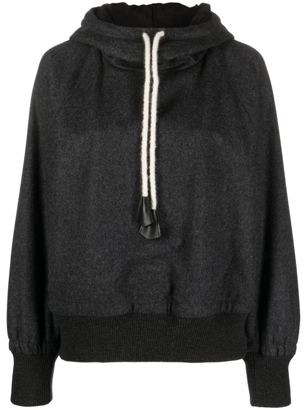 drawstring-hood virgin wool hoodie - 1