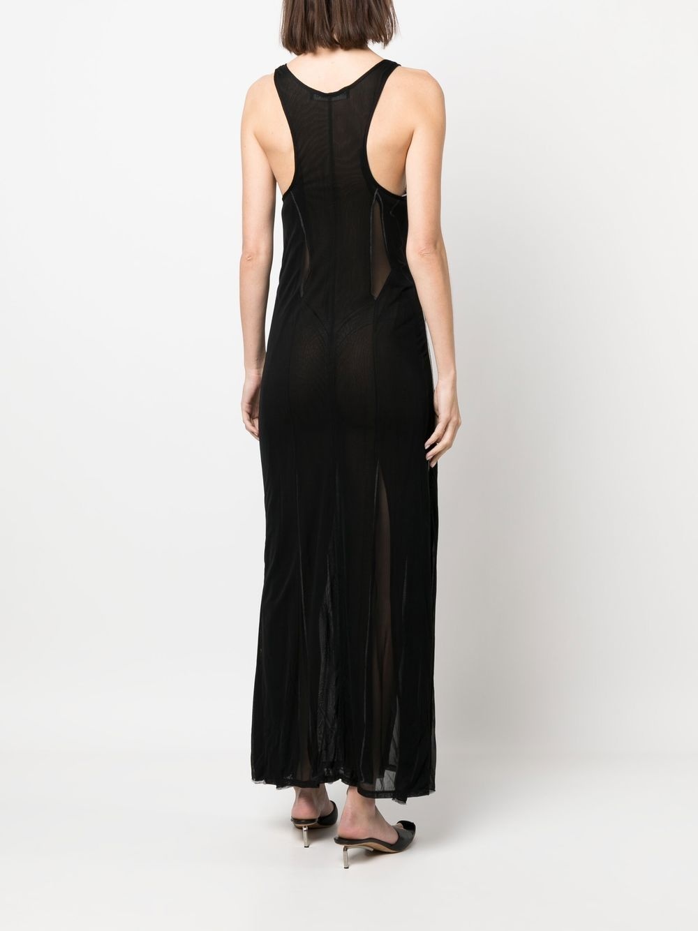 sheer sleeveless dress - 4
