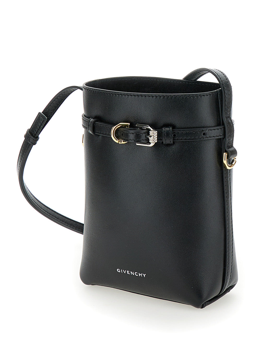 Givenchy Women 'Voyou' Black Crossbody Bag With Laminated Logo And Buckle In Leather Woman - 2