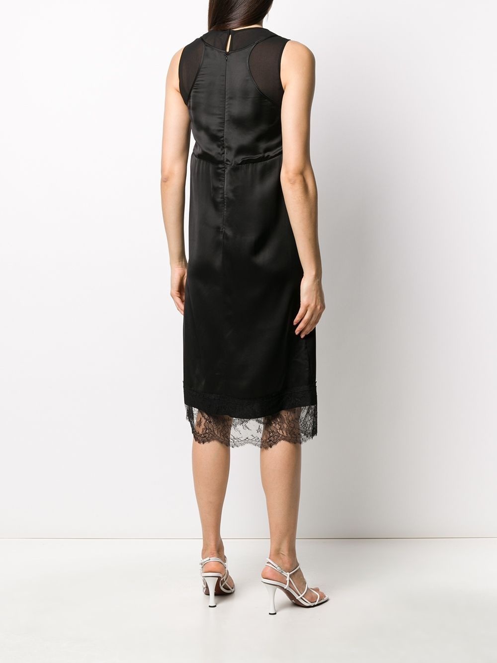 lace-trim sleeveless dress - 4