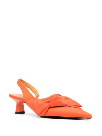 GANNI bow-detail pointed pumps outlook