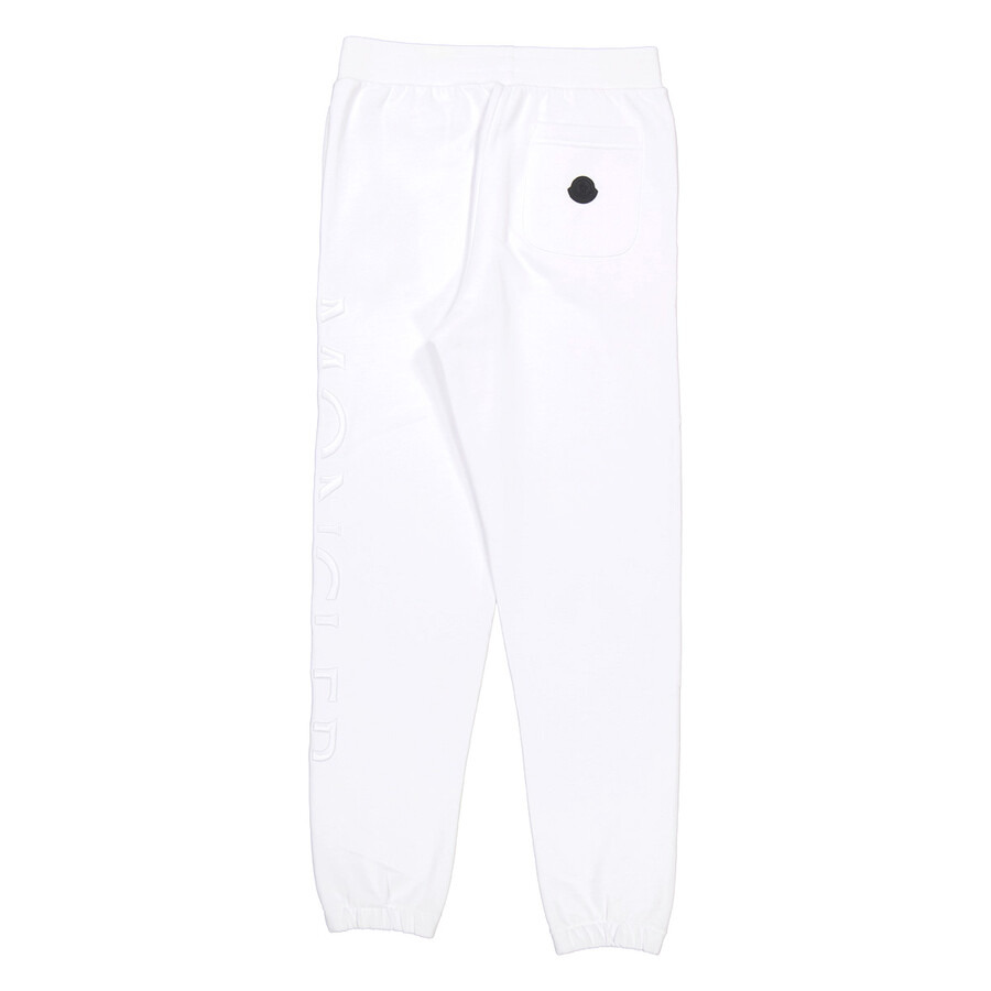 Moncler White Logo Embroidered Cotton Sweatpants - 2