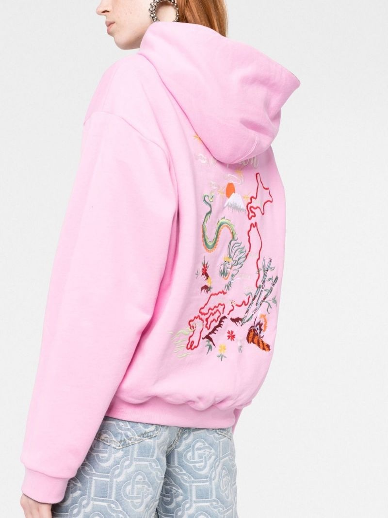 floral embroidery hoodie - 3
