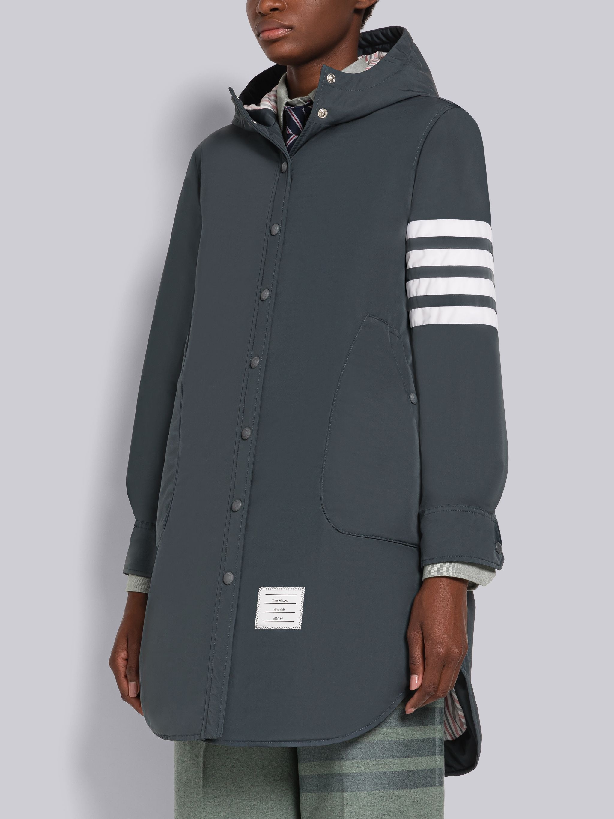 Tech Faille Hooded 4-Bar Down Shirtdress - 2