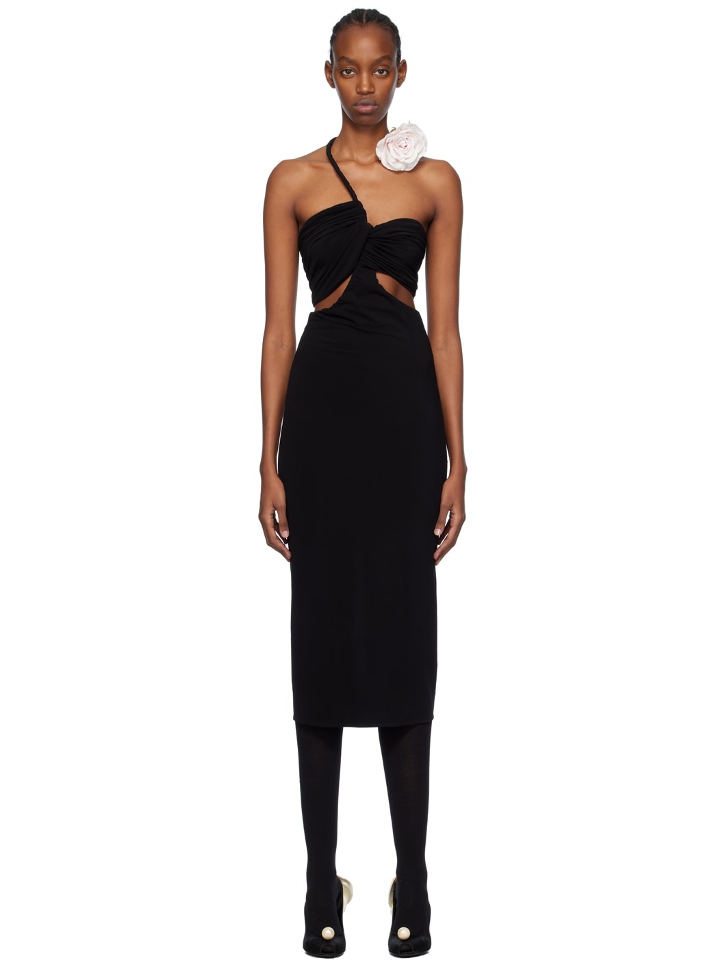 Black Cutout Wire Minidress - 1