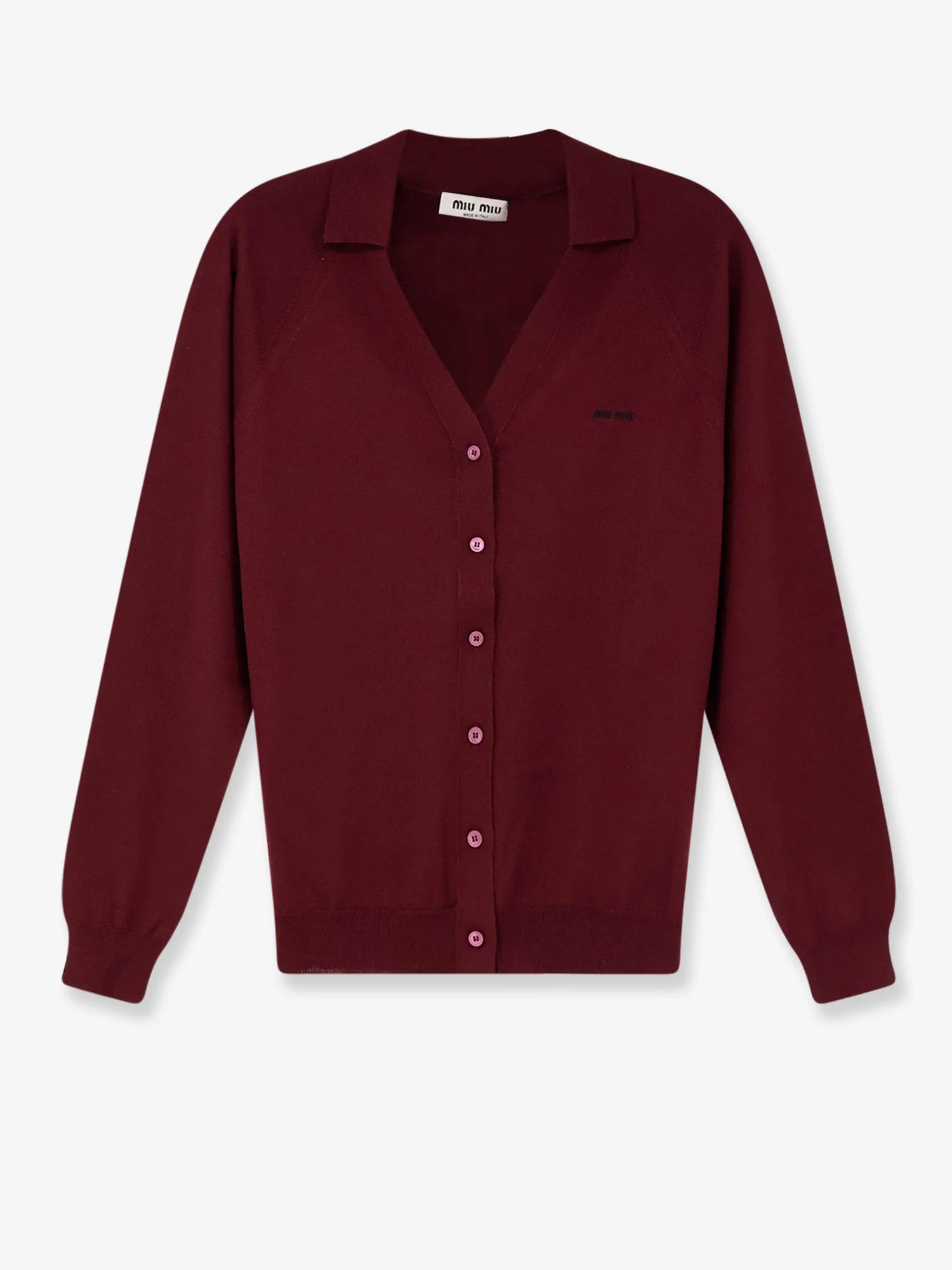 Miu Miu Virgin Wool Cardigan Red Women - 1