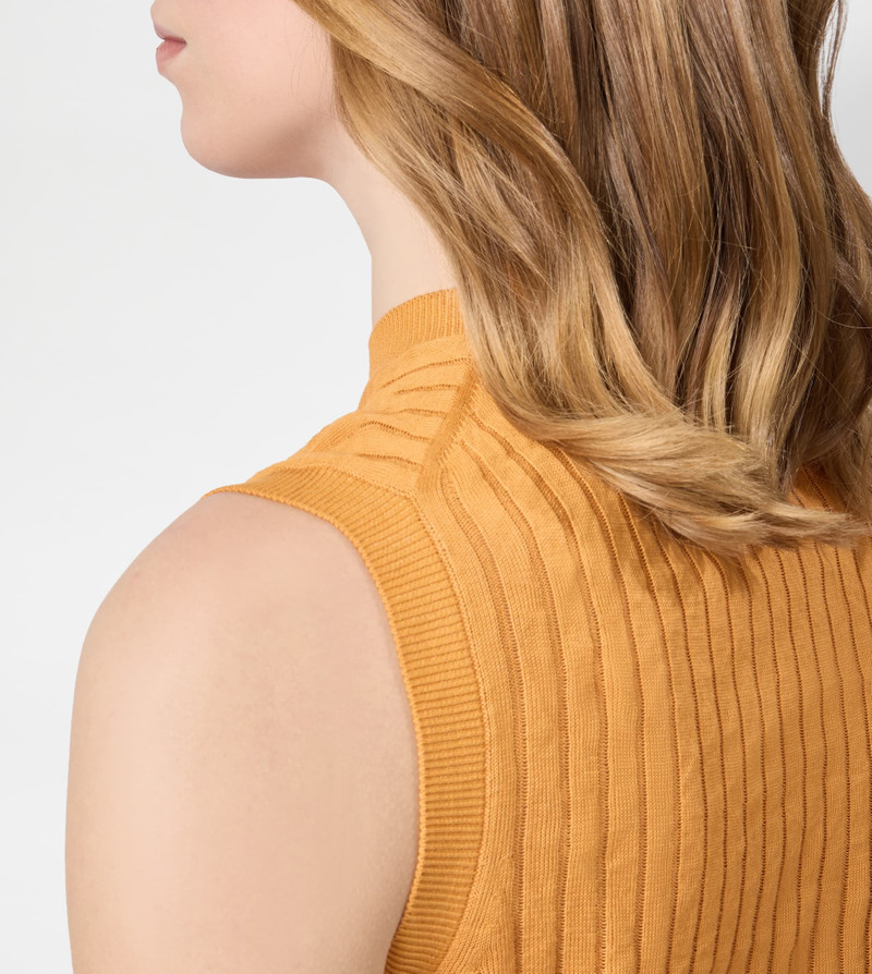 VEST IN COTTON BLEND - ORANGE 5