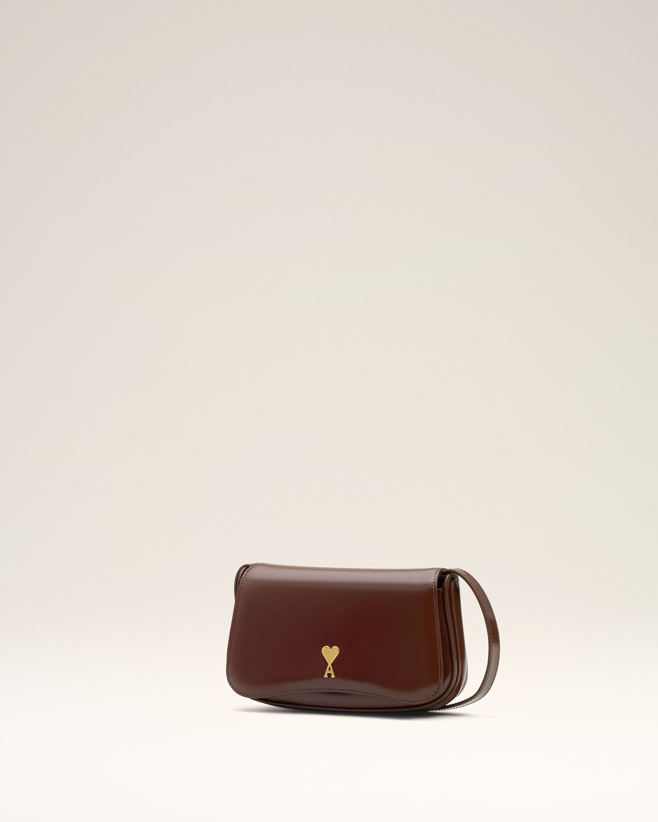 BURGUNDY GLAZED LEATHER SMALL CROSSBODY PARIS PARIS BAG - 3