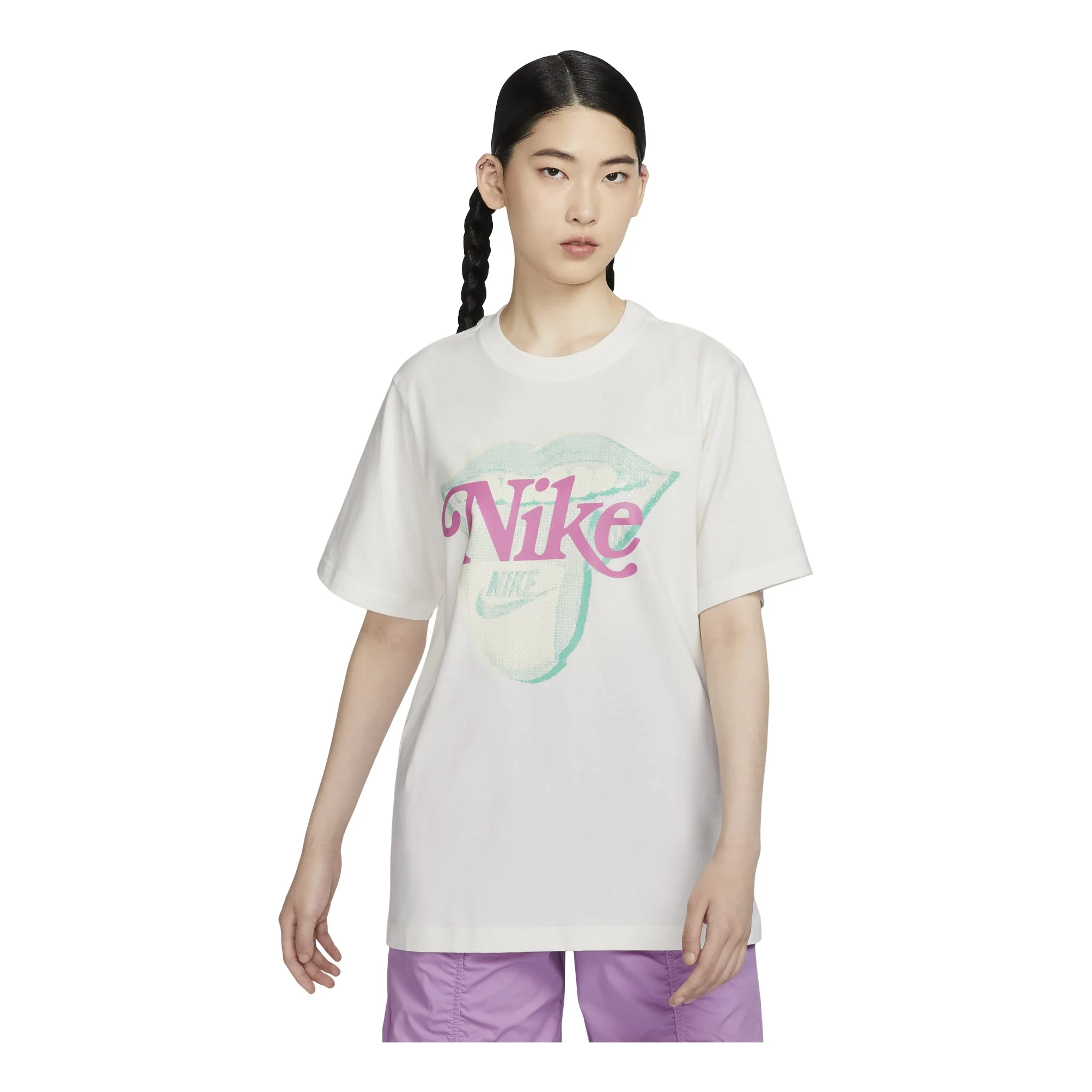 (WMNS) 나이키 스포츠웨어 에센셜 그래픽 티셔츠 아시아 Sizing 'Sail'HM4594-133 - 1