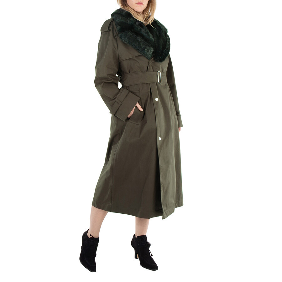 Burberry High Neck Check Print Trench Coat - 4