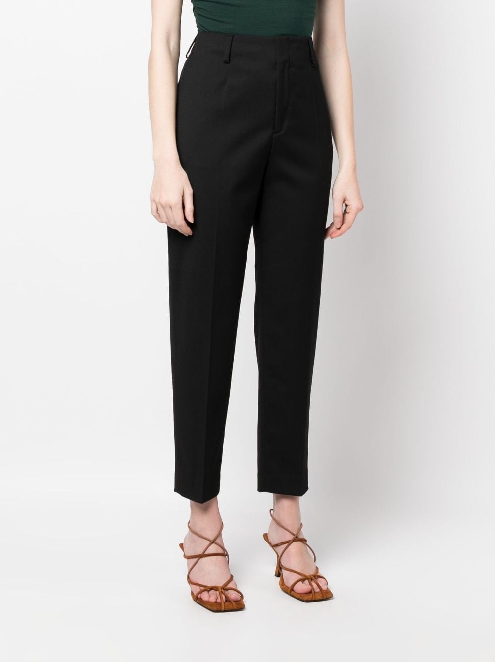 high-waist tailored wool-blend trousers - 3