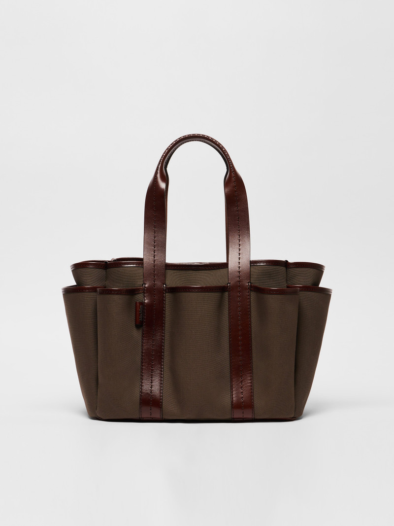 GARDENCABASM Canvas and leather Giardiniera tote bag 1
