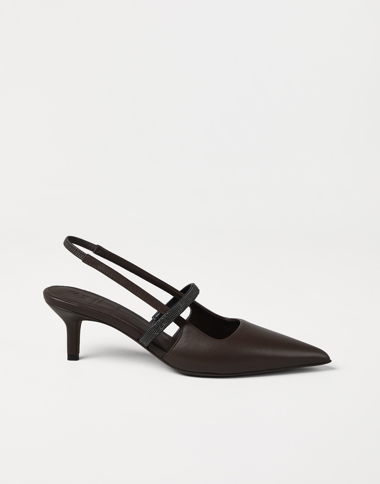 Nappa leather city heels with shiny strap - 5