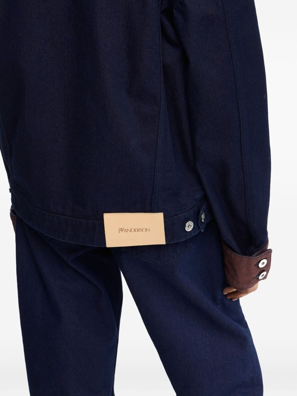 contrast-cuff denim jacket - 4