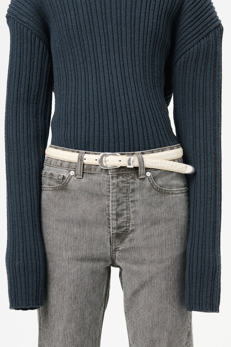 2 cm Belt Vanilla Croc Bull Hide 3