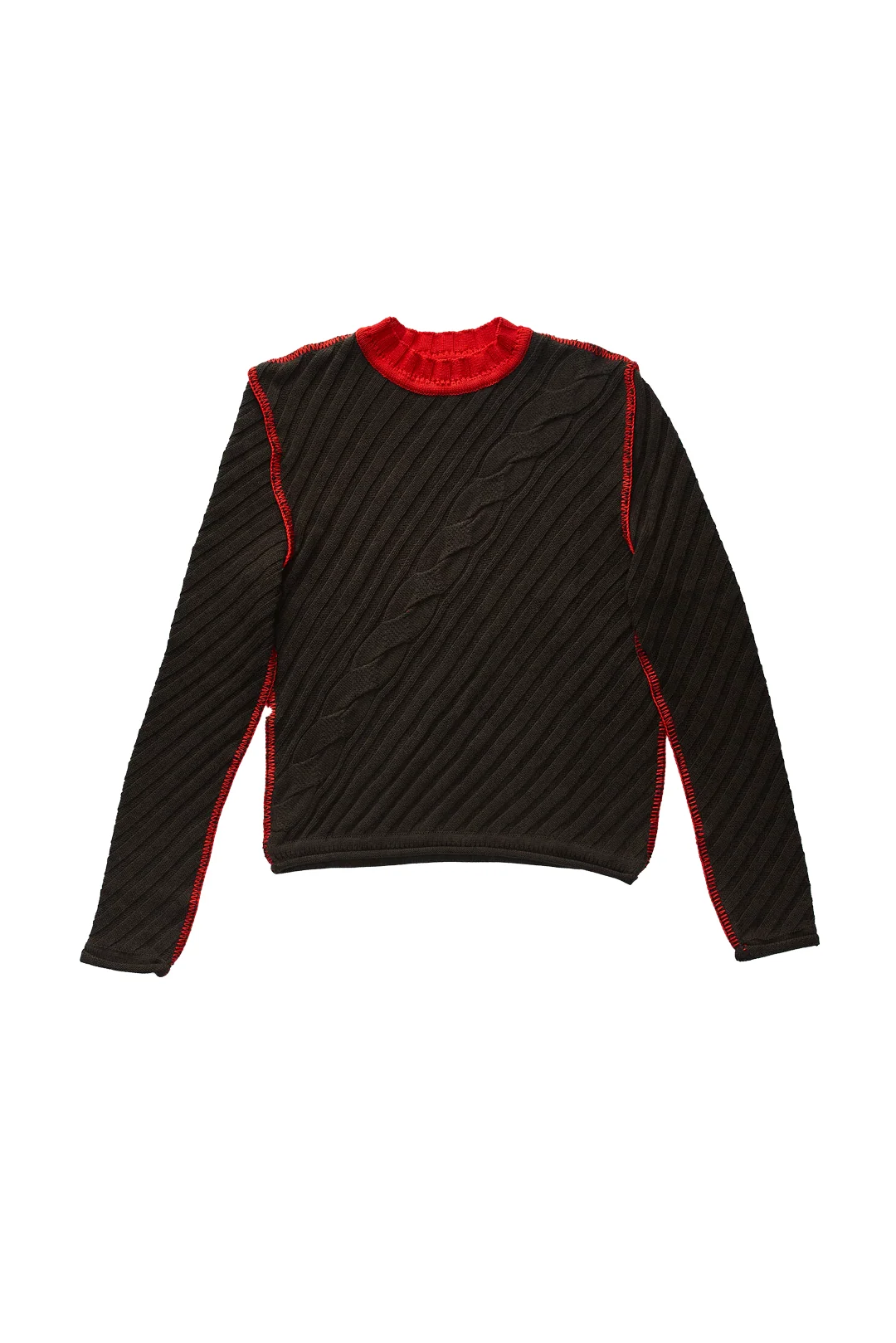 Edward Cuming Ribbed Contrast Sweater Brown - 1