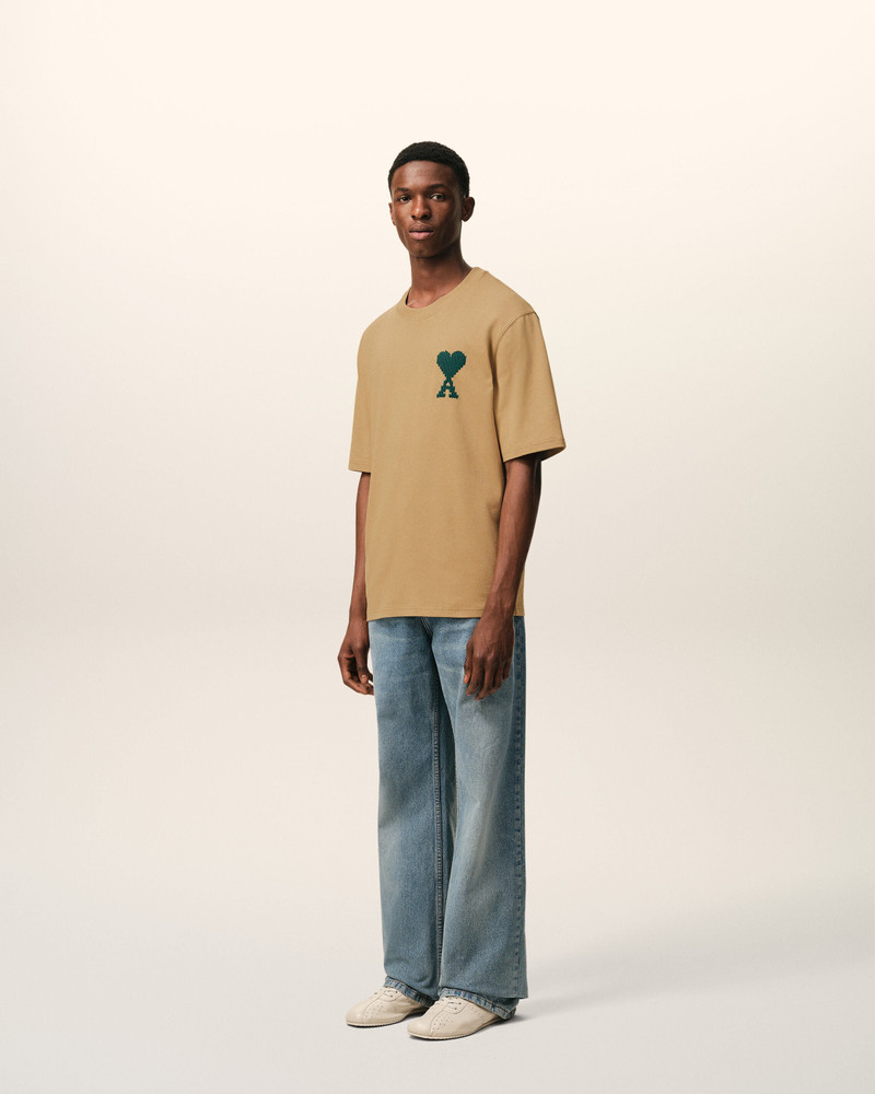 BEIGE COTTON AMI DE COEUR T-SHIRT 6