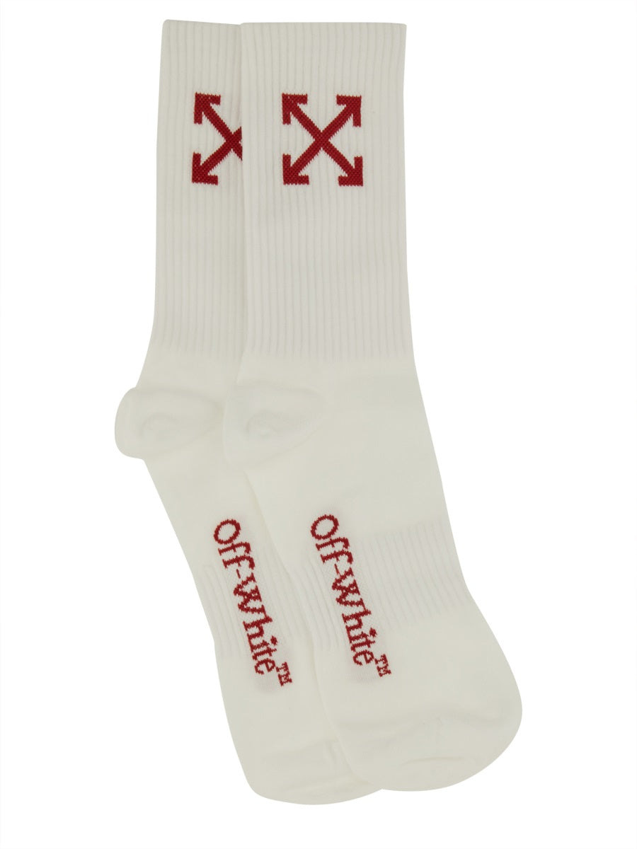 Off-White Men Medium Socks With "Arrow" Pattern - 2