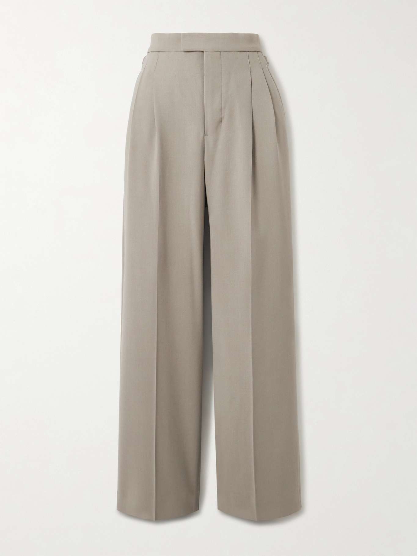 Pleated wide-leg crepe pants - 1