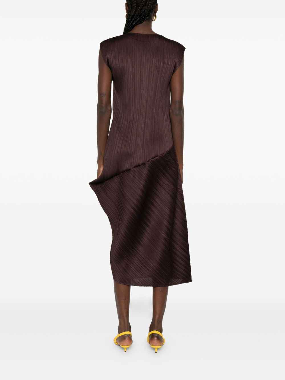 Leap pleated asymmetric midi dress - 4