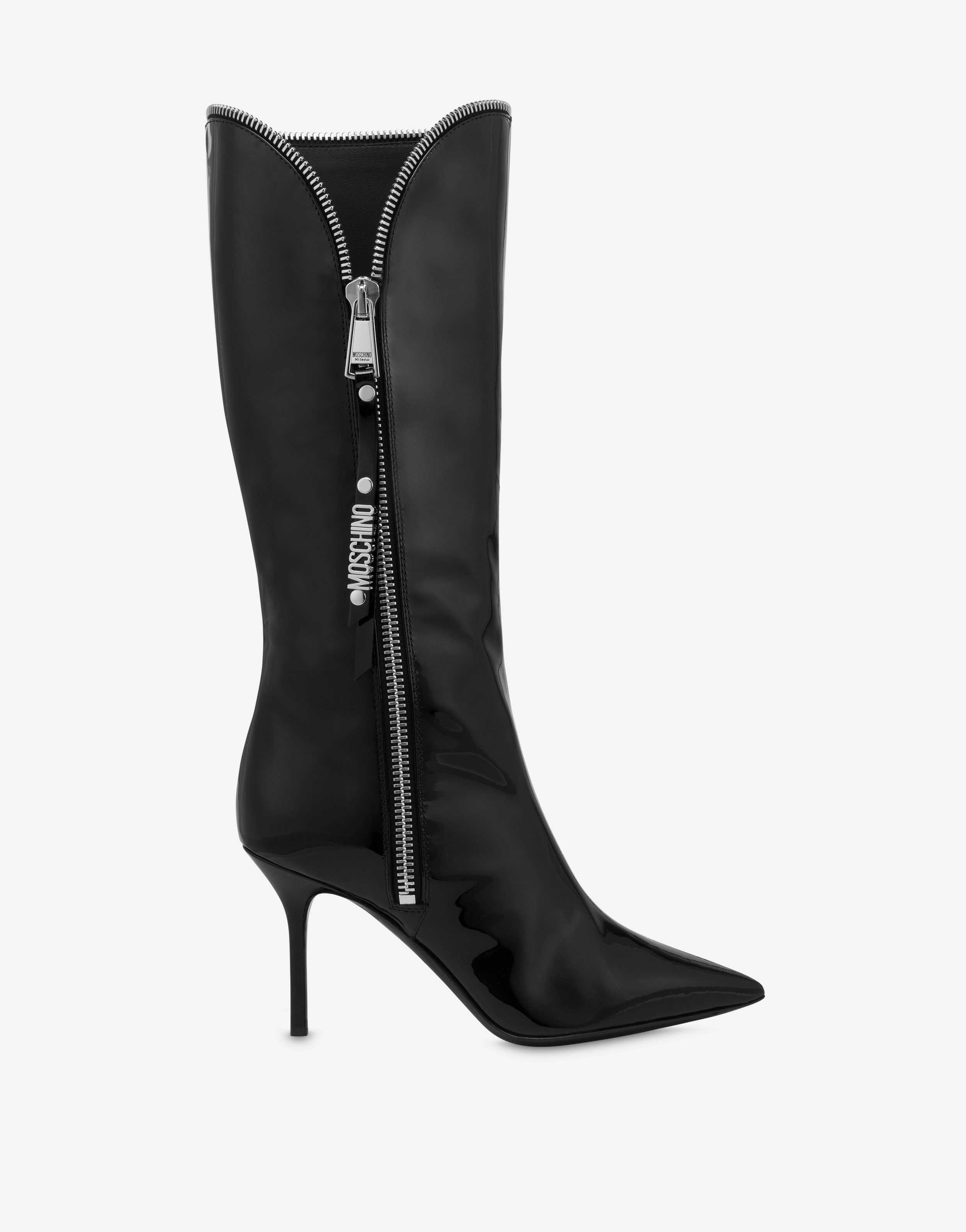 PATENT LEATHER BOOTS MOSCHINO ZIP - 2