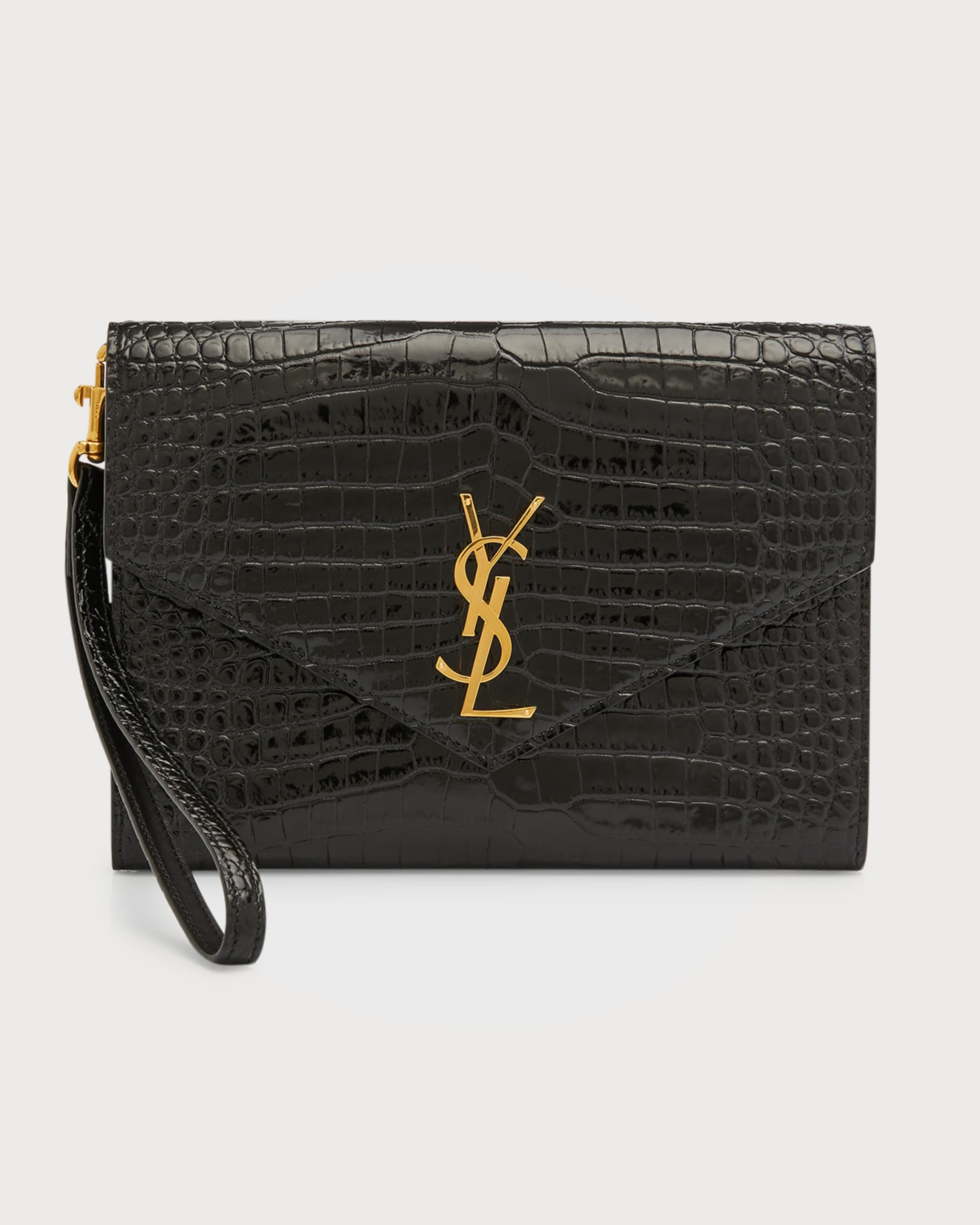 Yves Saint Laurent Vintage - Monogram Bill Pouch - Black - Leather