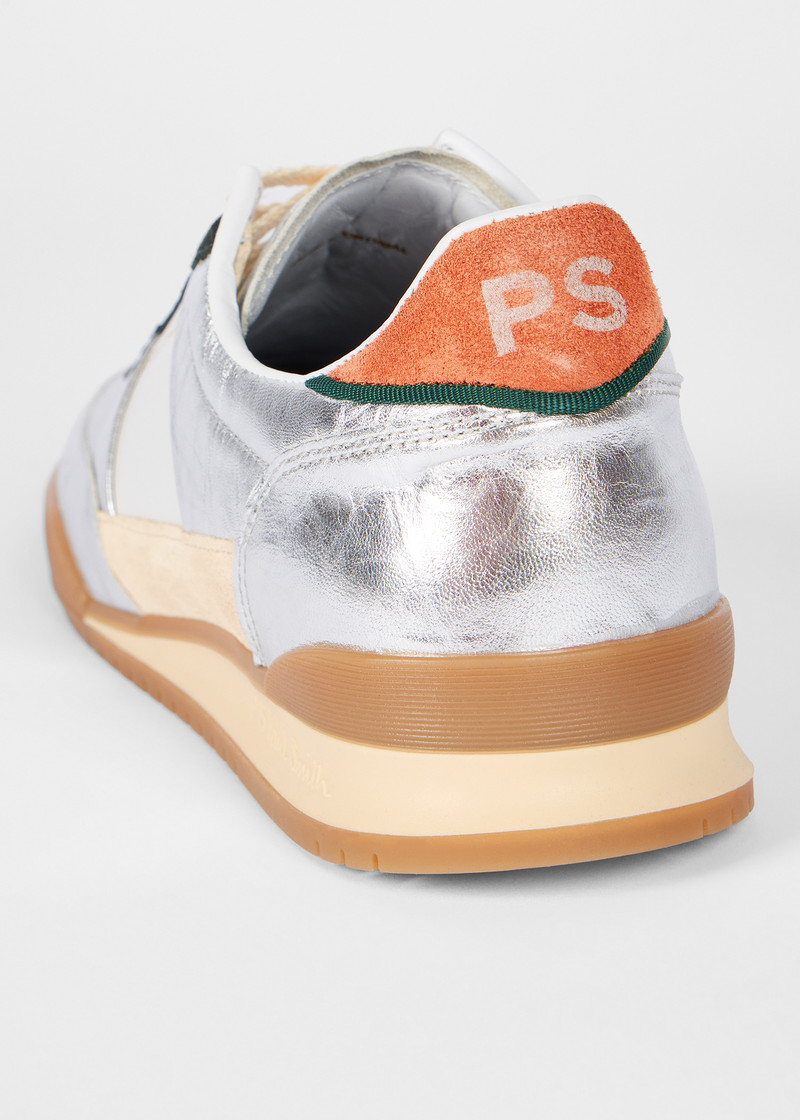 Women's Leather Silver 'Dover' Retro Gum Trainers 5
